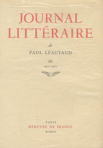 Journal littéraire. Vol. 3. 1910-1921