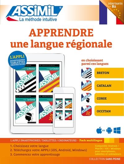 Apprendre une langue régionale : breton, catalan, corse, occitan, débutants-B2 : pack applivre