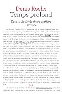 Temps profond : essais de littérature arrêtée : 1977-1984