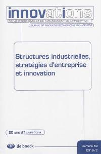 Innovations, n° 50. Structures industrielles, stratégies d'entreprise et innovation