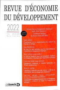 Revue d'économie du développement, n° 4 (2022). L'Afrique face au changement climatique : quels choix financiers : conférence Banque de France-Ferdi-AFD 2021