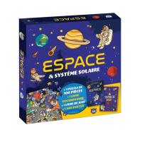 Espace & Système solaire : 1 puzzle de 100 pièces, 1 livre documentaire, 1 livre de jeux, 1 joli poster