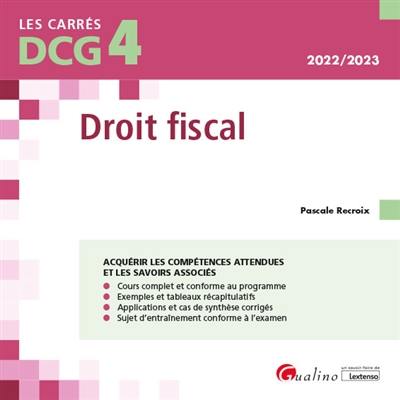 Droit fiscal : DCG 4, 2022-2023
