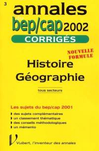 Histoire géographie : tous secteurs