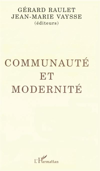 Communauté et modernité
