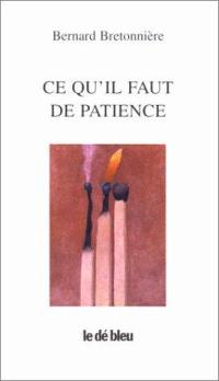 Ce qu'il faut de patience : poèmes 1994-1998