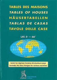 Table des maisons : lat. 0-66°. Tables of houses. Häusertabellen. Tablas de casas. Tavole delle case