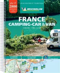 France camping-car & van : atlas routier et touristique : planifiez vos étapes avec la sélection Michelin