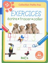 Exercices, 5-6 ans : écrire, tracer, coller