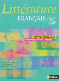 Français littérature, classes des lycées : nouveau programme
