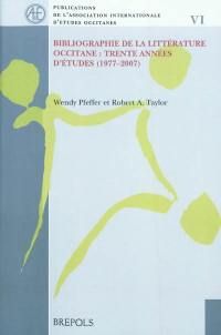 Bibliographie de la littérature occitane : trente années d'études, 1977-2007