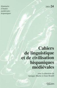 Cahiers de linguistique et de civilisation hispaniques médiévales, n° 24