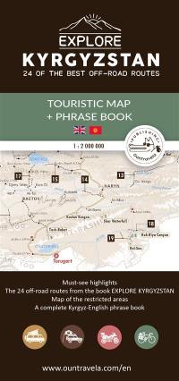 Explore Kyrgyzstan : 24 of the best off-road routes : touristic map + phrase book