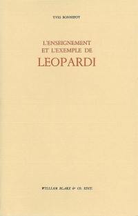 L'enseignement et l'exemple de Leopardi