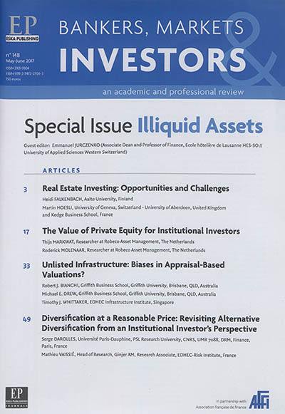 Bankers, markets & investors : an academic & professional review, n° 148. Illiquid assets