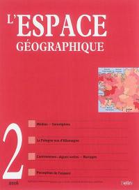 Espace géographique, n° 2 (2016)