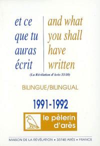 Pèlerin d'Arès (Le), n° 3. Et ce que tu auras écris : 1991-1992