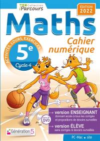 Cahier numérique : maths 5e, cycle 4 : PC-Mac, site