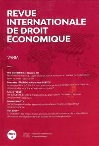 Revue internationale de droit économique, n° 4 (2022). Varia