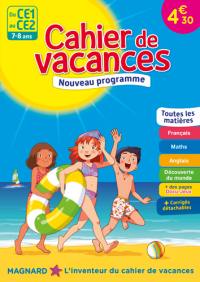 Cahier de vacances du CE1 au CE2, 7-8 ans : toutes les matières : nouveau programme