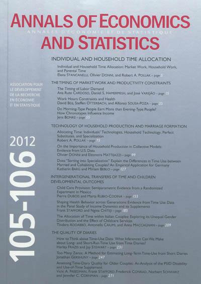 Annals of economics and statistics, n° 105-106