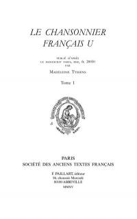 Le chansonnier français U. Vol. 1