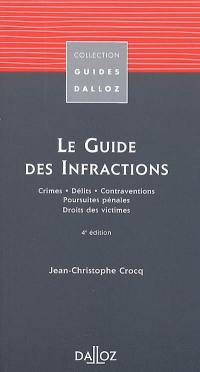 Le guide des infractions : crimes, délits, contraventions, poursuites pénales, droit des victimes