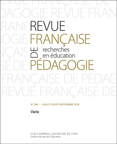 Revue française de pédagogie, n° 204