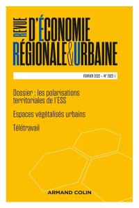 Revue d'économie régionale et urbaine, n° 1 (2022). Les polarisations territoriales de l'ESS