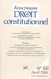 Revue française de droit constitutionnel, n° 66