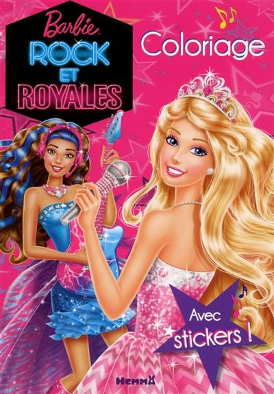 Barbie rock et royales : coloriage : avec stickers !
