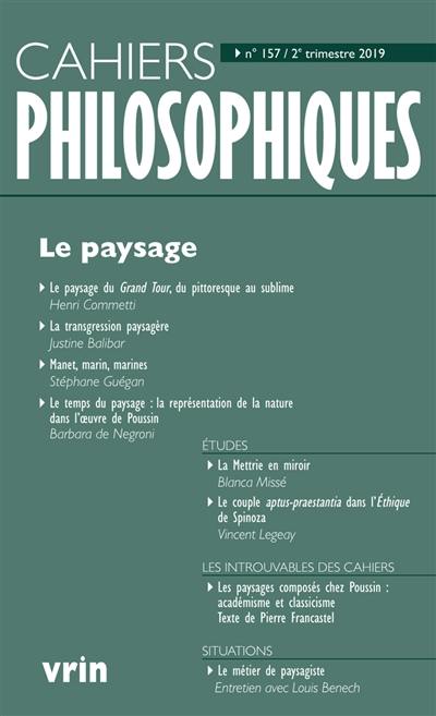 Cahiers philosophiques, n° 157. Le paysage