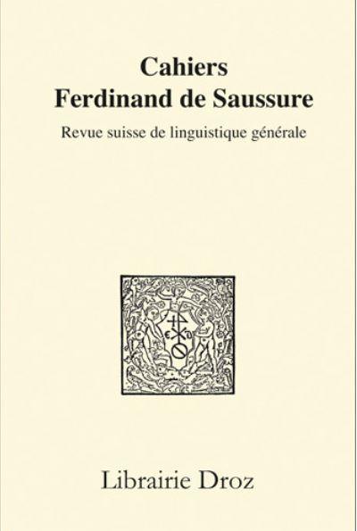 Cahiers Ferdinand de Saussure, n° 72