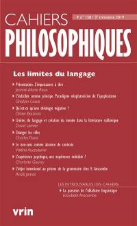 Cahiers philosophiques, n° 158. Les limites du langage