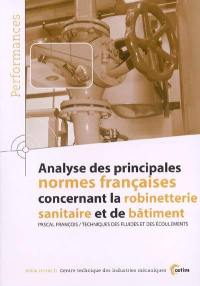 Analyse des principales normes françaises concernant la robinetterie sanitaire et de bâtiment