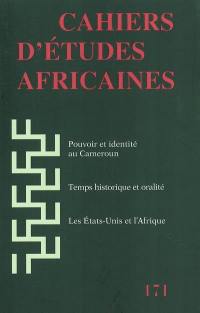 Cahiers d'études africaines, n° 171