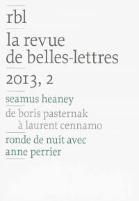 Revue de belles-lettres (La), n° 2 (2013). Seamus Heaney