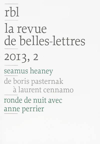 Revue de belles-lettres (La), n° 2 (2013). Seamus Heaney
