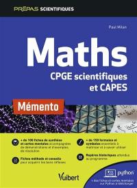 Maths CPGE scientifiques et Capes : mémento