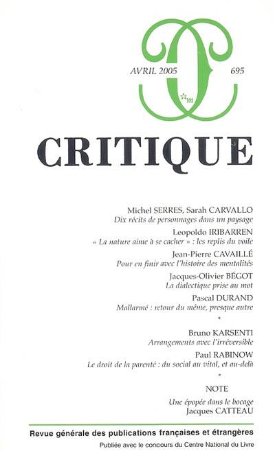 Critique, n° 695