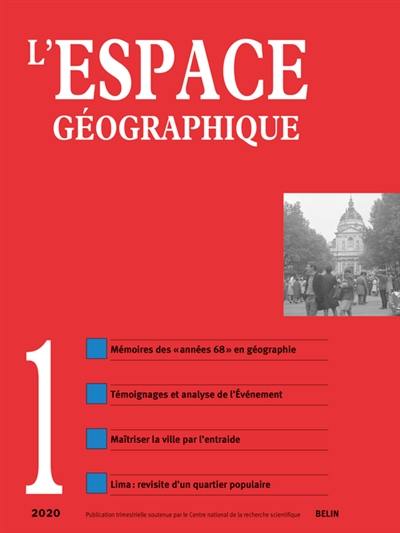 Espace géographique, n° 1 (2020)