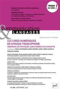 Communication & langages, n° 205. Cultures numériques en Afrique francophone : observer les pratiques, questionner les concepts