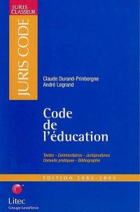 Code de l'éducation 2002
