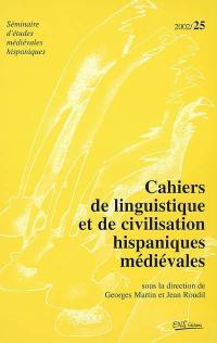 Cahiers de linguistique et de civilisation hispaniques médiévales, n° 25