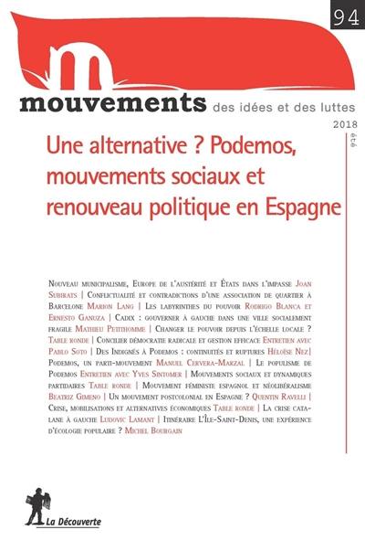 Mouvements, n° 94. Une alternative ? : Podemos, mouvements sociaux et renouveau politique en Espagne