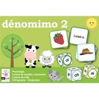 Dénomimo 2 : phonologie, lecture de voyelles, consonnes, lecture de mots, orthographe, vocabulaire