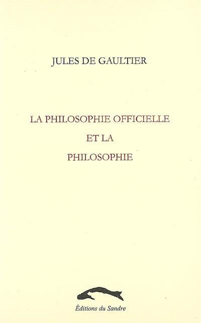 La philosophie officielle et la philosophie