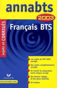 Français, BTS : 2003