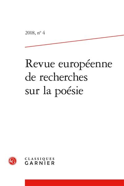 Revue européenne de recherches sur la poésie, n° 4