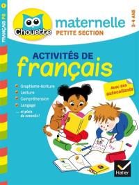 Activités de français, maternelle petite section, 3-4 ans : graphisme-écriture, lecture, compréhension, langage... et plein de conseils !